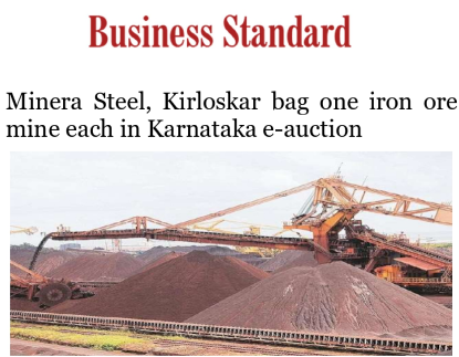 Minera Acqires iron ore mine in E-auction